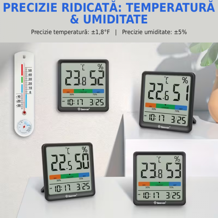 Termometru & Higrometru Digital Geevon Negru