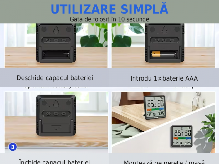 Termometru & Higrometru Digital Geevon Negru