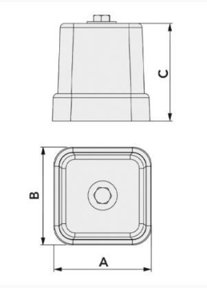 Suport de podea vulcanizat SPK 150 80x80x80 SCD500270